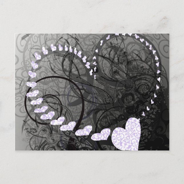 Lavender Heart Wirbel Postkarte (Vorderseite)