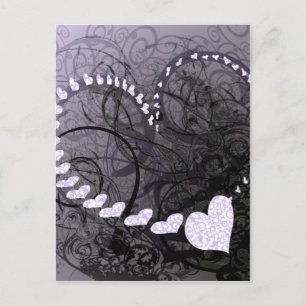 Lavender Heart Wirbel Postkarte