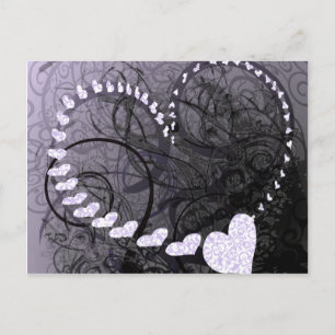 Lavender Heart Wirbel Postkarte