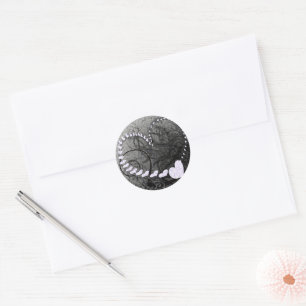 Lavender Heart Wirbel Runder Aufkleber