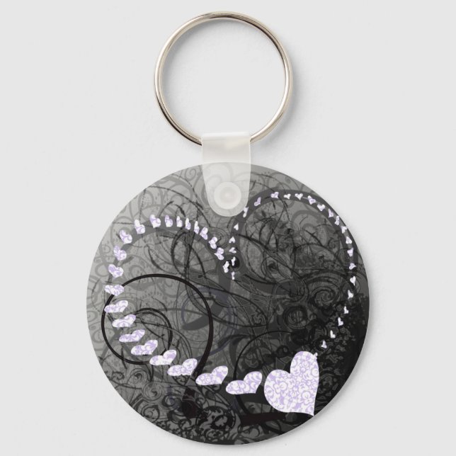 Lavender Heart Wirbel Schlüsselanhänger (Vorderseite)