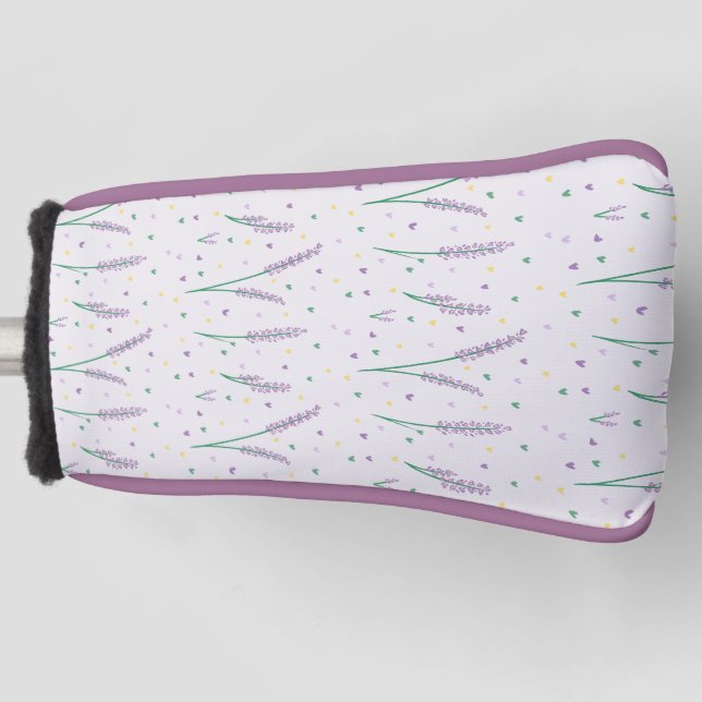 Lavender Hearts Girly Hübsch Golf Headcover (Vorderseite)
