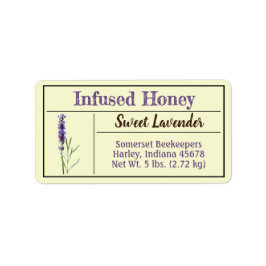 Lavender Herb Infused Honey Jar Adressaufkleber