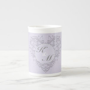 Lavender herzhaft Chic Prozellantasse