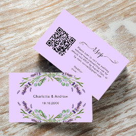 Lavender Hochzeitungs-Antwort-Website QR-Code UAWG Begleitkarte