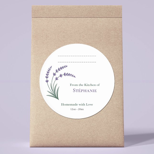Lavender Homemade with Love Label Sticker (Lavender Homemade with Love Label Sticker)