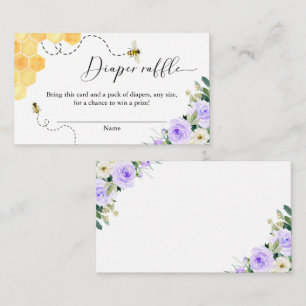 Lavender Honey Bee Baby Dusche Windel Raffel Begleitkarte