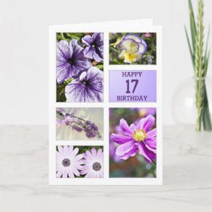 Lavender hues floral 17. Geburtstagskarte Karte