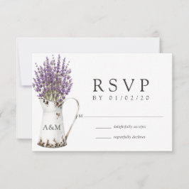 Lavender Hütte Chic Wedding RSVP Karte