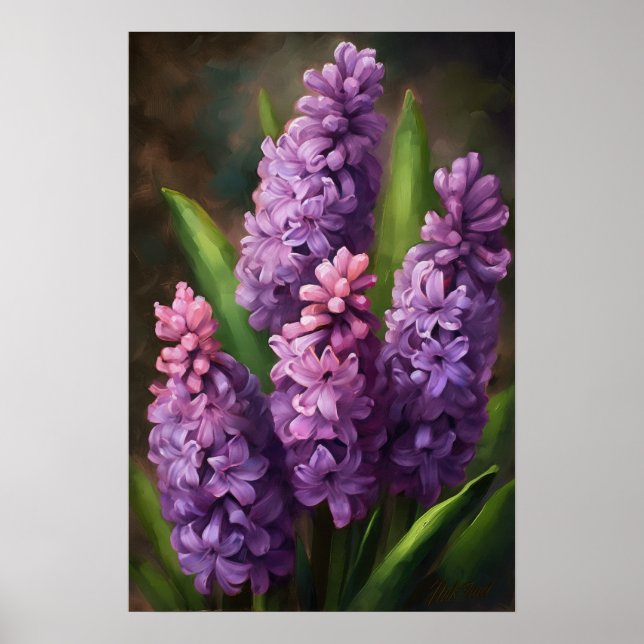 Lavender Hyacinth Blume Art Print Poster (Vorne)