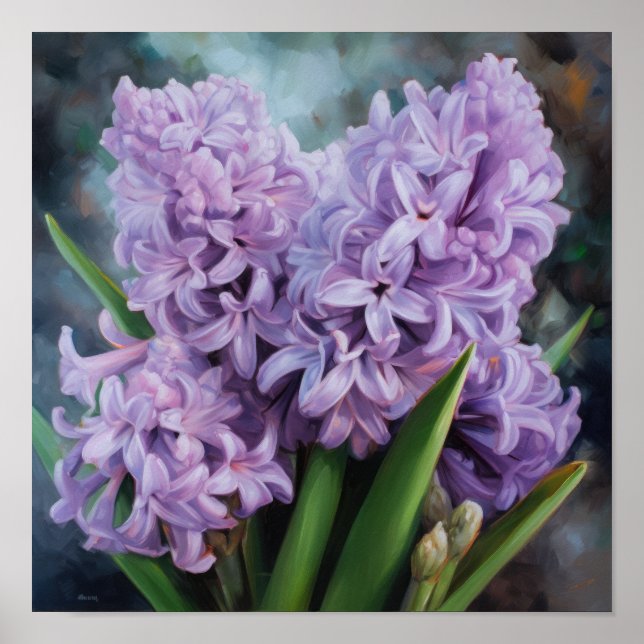 Lavender Hyacinth Blume Art Print Poster (Vorne)