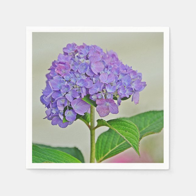 Lavender Hydrangea Blossom Paper Napkin Serviette (Vorderseite)