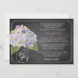 Lavender Hydrangea Chalkboard Rustikale Hochzeit Einladung