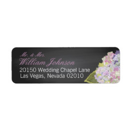 Lavender Hydrangea Chalkboard Wedding Label