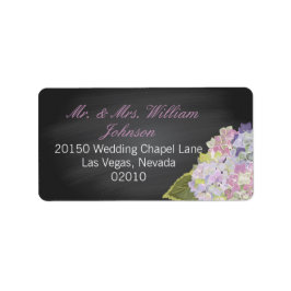 Lavender Hydrangea Chalkboard Wedding Label Adressaufkleber