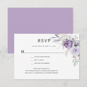 Lavender Hydrangea Floral RSVP Karte