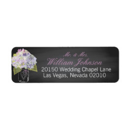 Lavender Hydrangea Jar Chalkboard Wedding Label