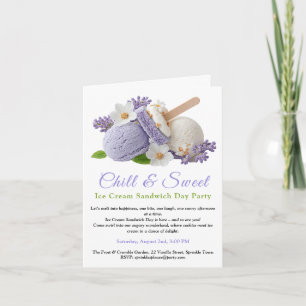 Lavender Ice Cream Sandwich Day Wasserfarbe Einladung