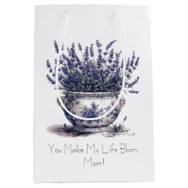 Lavender in Delft Blue, customizable Mittlere Geschenktüte