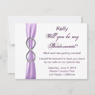 Lavender Infinity Wedding Bridesmaid Card Einladung
