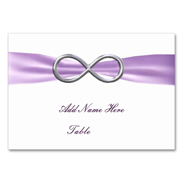 Lavender Infinity Wedding Table Platzkarte Tischnummer (Vorderseite)