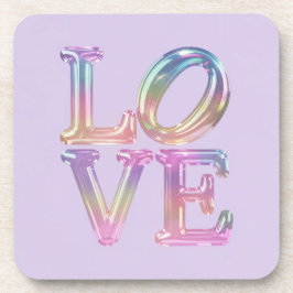 Lavender Iridescent Liebe Untersetzer Set