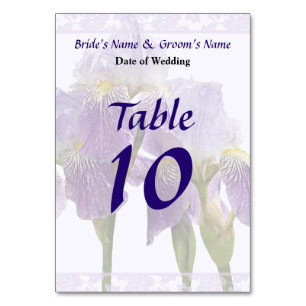 Lavender Iris Couple Wedding Supplies Tischnummer