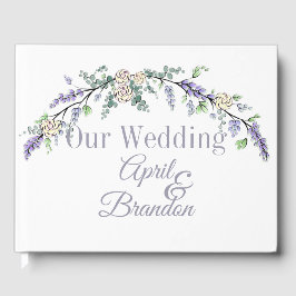 Lavender Ivory Rose und Eukalyptus Gästebuch