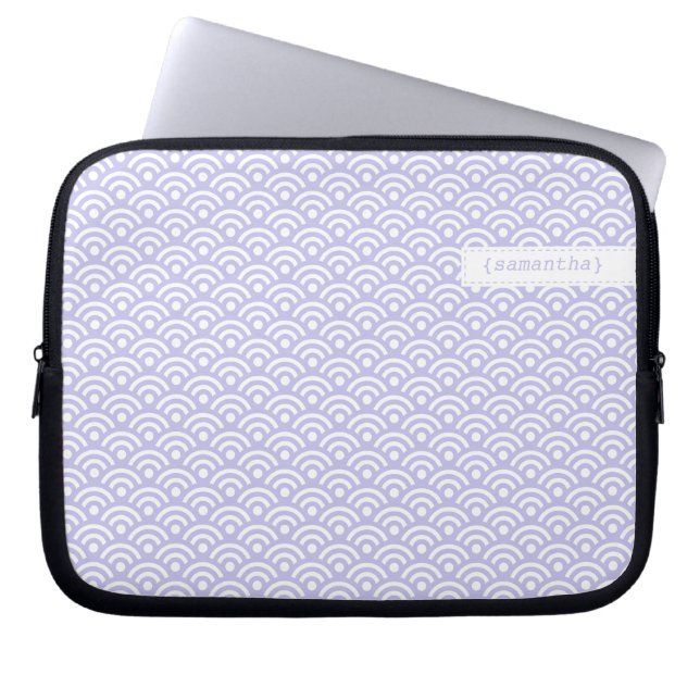 Lavender Japanese Seigaiha Pattern Laptopschutzhülle (Vorderseite)