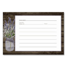 Lavender Jar Rustic Recicard