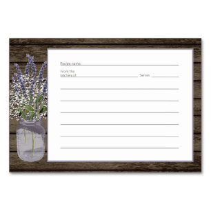 Lavender Jar Rustic Recicard Tischnummer