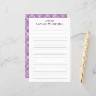 Lavender Karierte Niedliche Briefpapier-Stationier