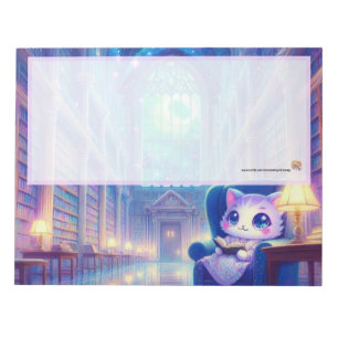 Lavender Kitten Bibliothek Notizblock