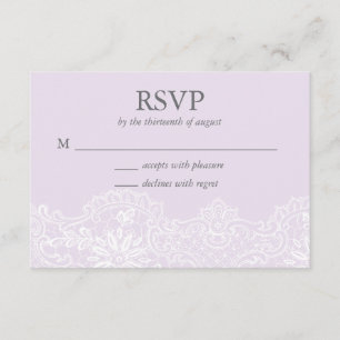 Lavender Lace Wedding RSVP Card