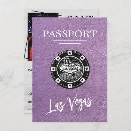 Lavender Las Vegas Passport Save the Date