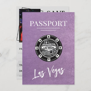 Lavender Las Vegas Passport Save the Date