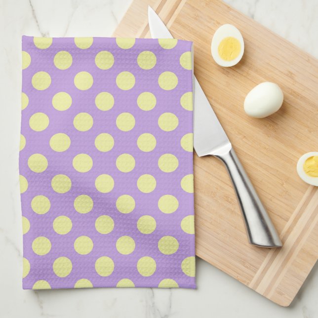 Lavender Lemon Polkadots Geschirrtuch (Viertel Falte)