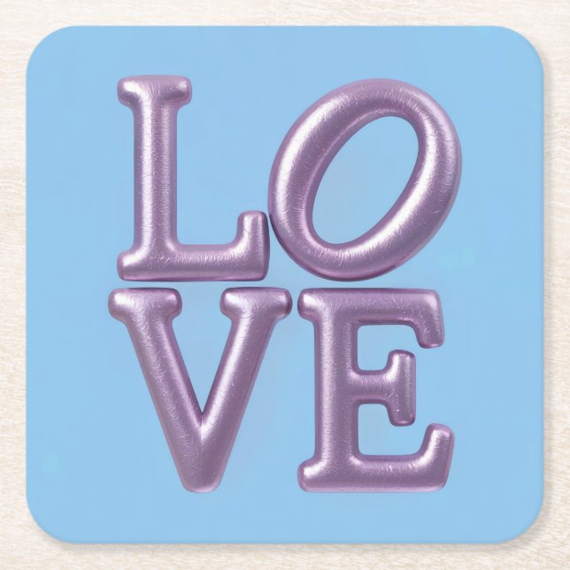 Lavender LIEBE Blue Untersetzer Set (Vorderseite)