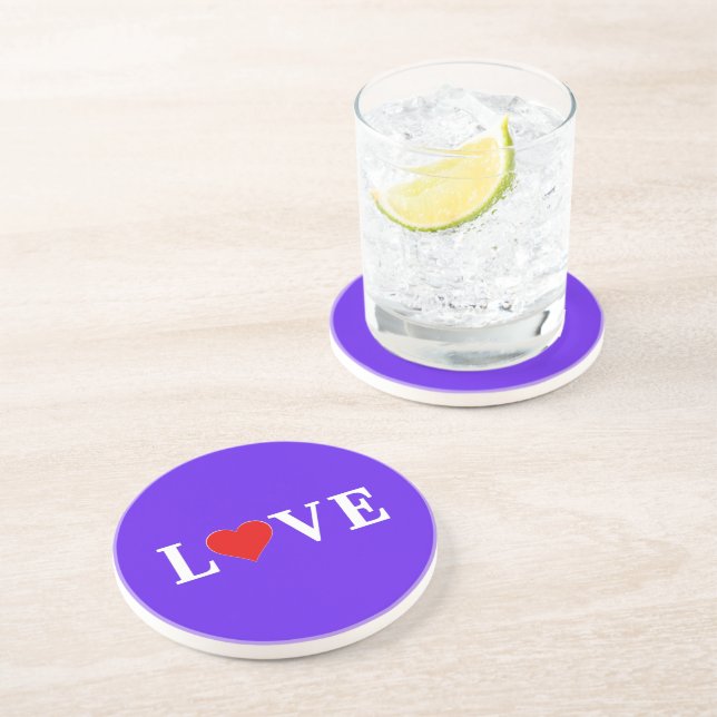 Lavender LIEBE Elegant Stilvoll Getränkeuntersetzer (Seite)