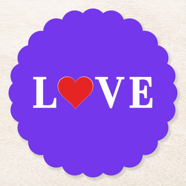 Lavender LIEBE Elegant Stilvoll Untersetzer (Vorderseite)