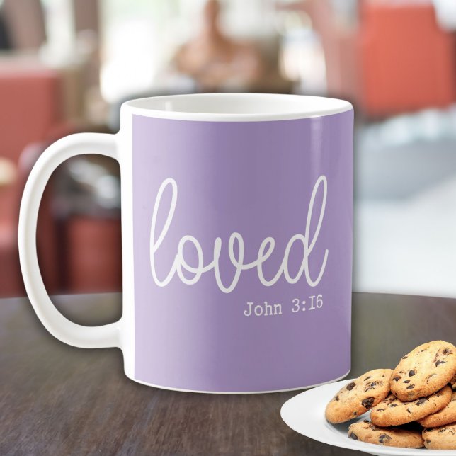 Lavender Liebe Faith Quote minimalistisch Kaffeetasse (Von Creator hochgeladen)