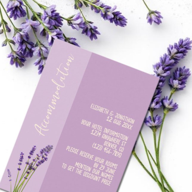 Lavender Liebe Hochzeitsunterkunft Begleitkarte (Von Creator hochgeladen)