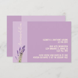 Lavender Liebe Hochzeitsunterkunft Begleitkarte