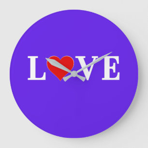 Lavender LIEBE Modernes Design Große Wanduhr
