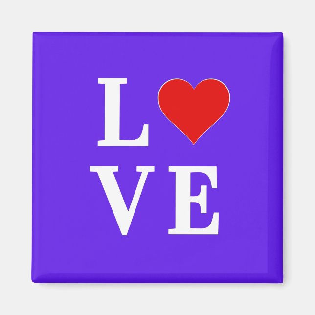 Lavender LIEBE Modernes Design Magnet (Vorne)