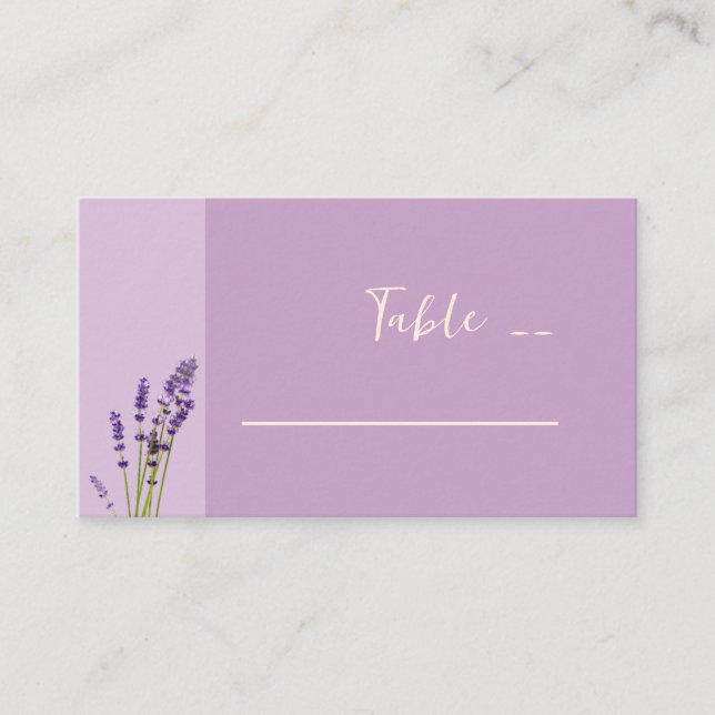 Lavender Liebe Wedding Platzkarte (Vorderseite)