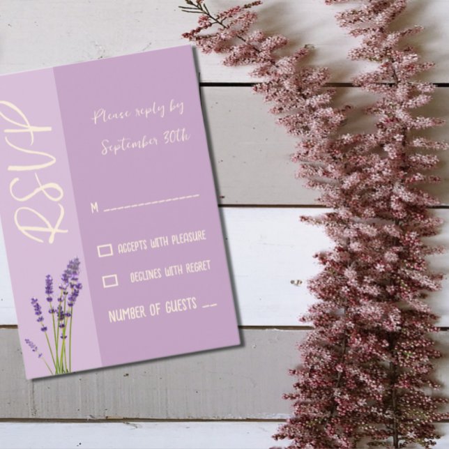 Lavender Liebe Wedding RSVP Karte (Von Creator hochgeladen)