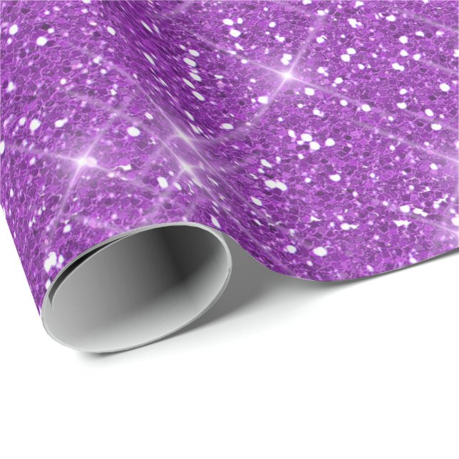 Lavender Lila Amethyst Plum Glam Glitzer Sparkl Geschenkpapier (Rolleneckpunkt)