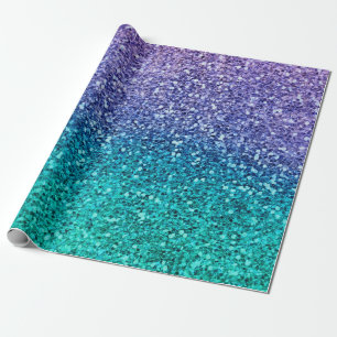 Lavender Lila & Aquamarin Aqua Green Funkelnd Part Geschenkpapier