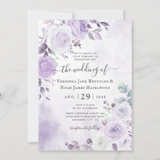 Lavender Lila Aquarell Florals Einladung